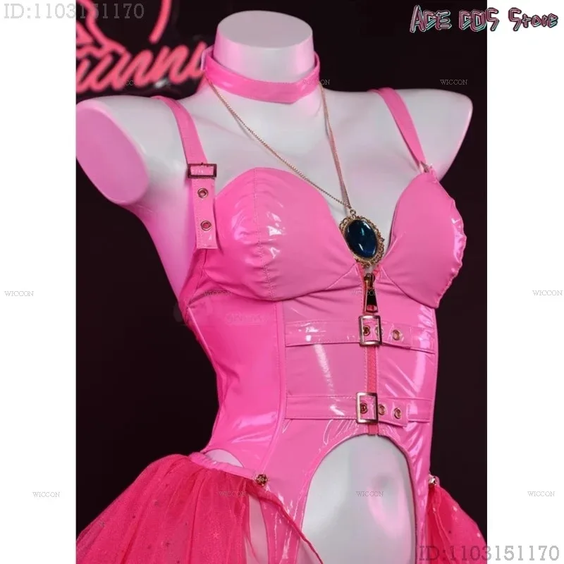 

25COSWomen Princess Cosplay Pink Black Sexy Bowsette Doujin Peach Cosplay Costume Cute Party Halloween Sexy Pink Suit Anime Dres