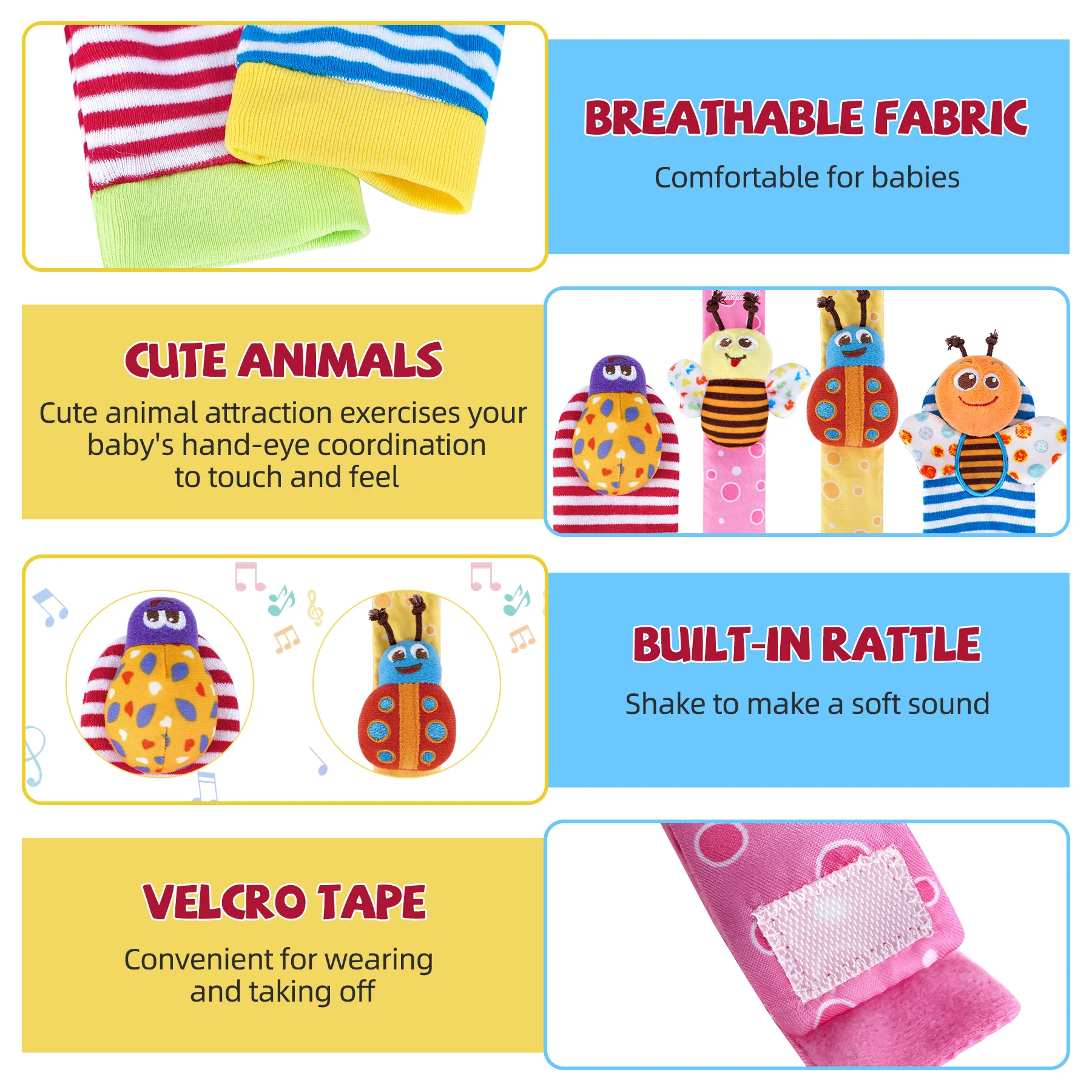 TYRY.HU 4 piezas de juguetes p - Baby Rattle Toy Set reseña y precio