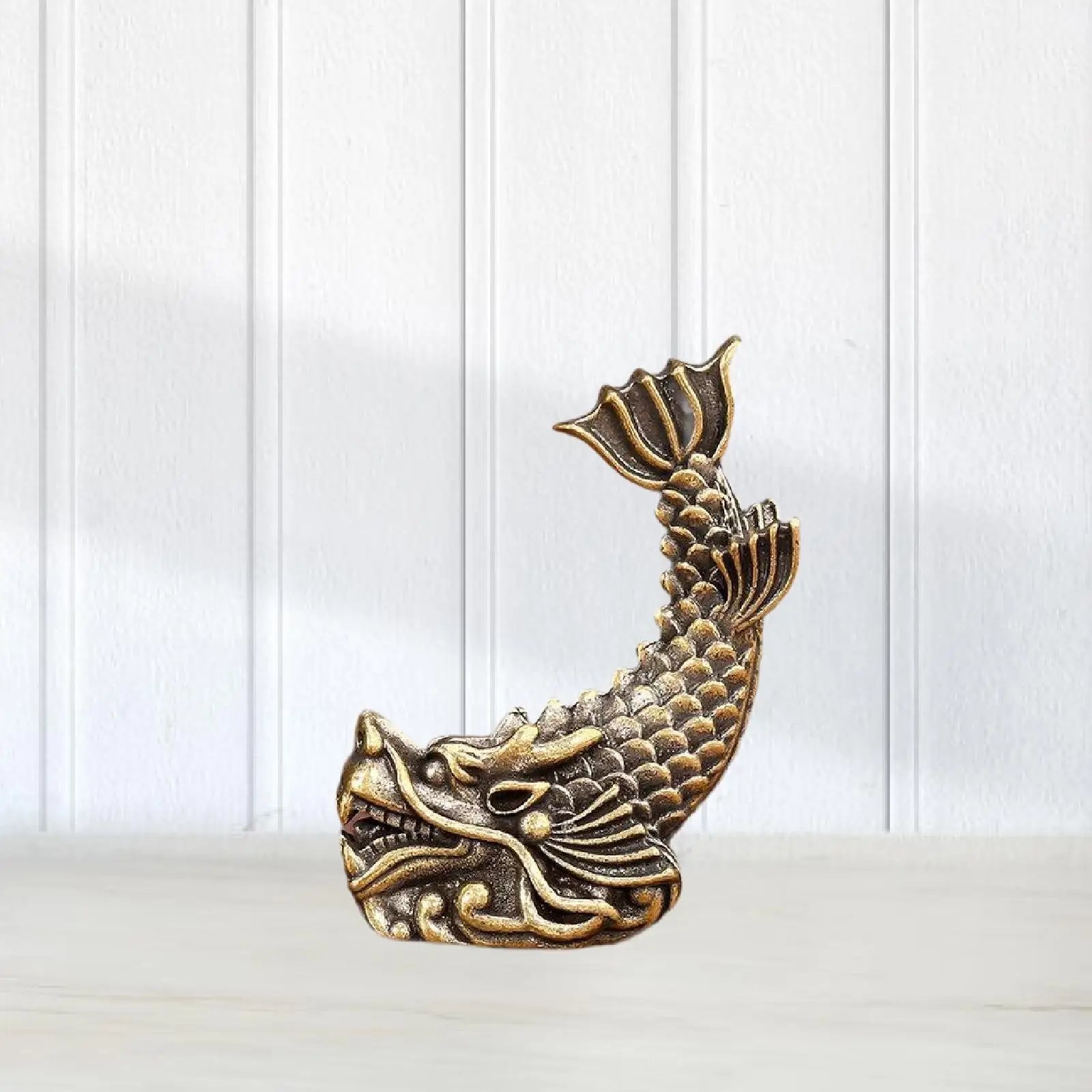 Estatua de latón con decoración de Feng Shui chino, escultura de pequeña prosperidad de Chi Wen para sala de estar, centro de mesa de oficina, Festival de Primavera