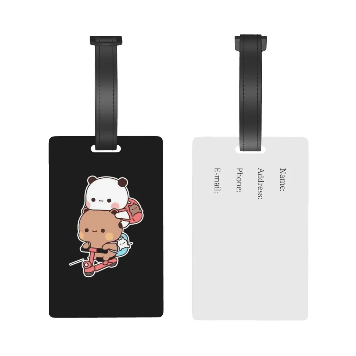 Panda Brownie Bear Mochi Cats Luggage Tags Suitcase Travel PVC Cute Baggage Boarding Tag Portable Label Holder ID Name Address