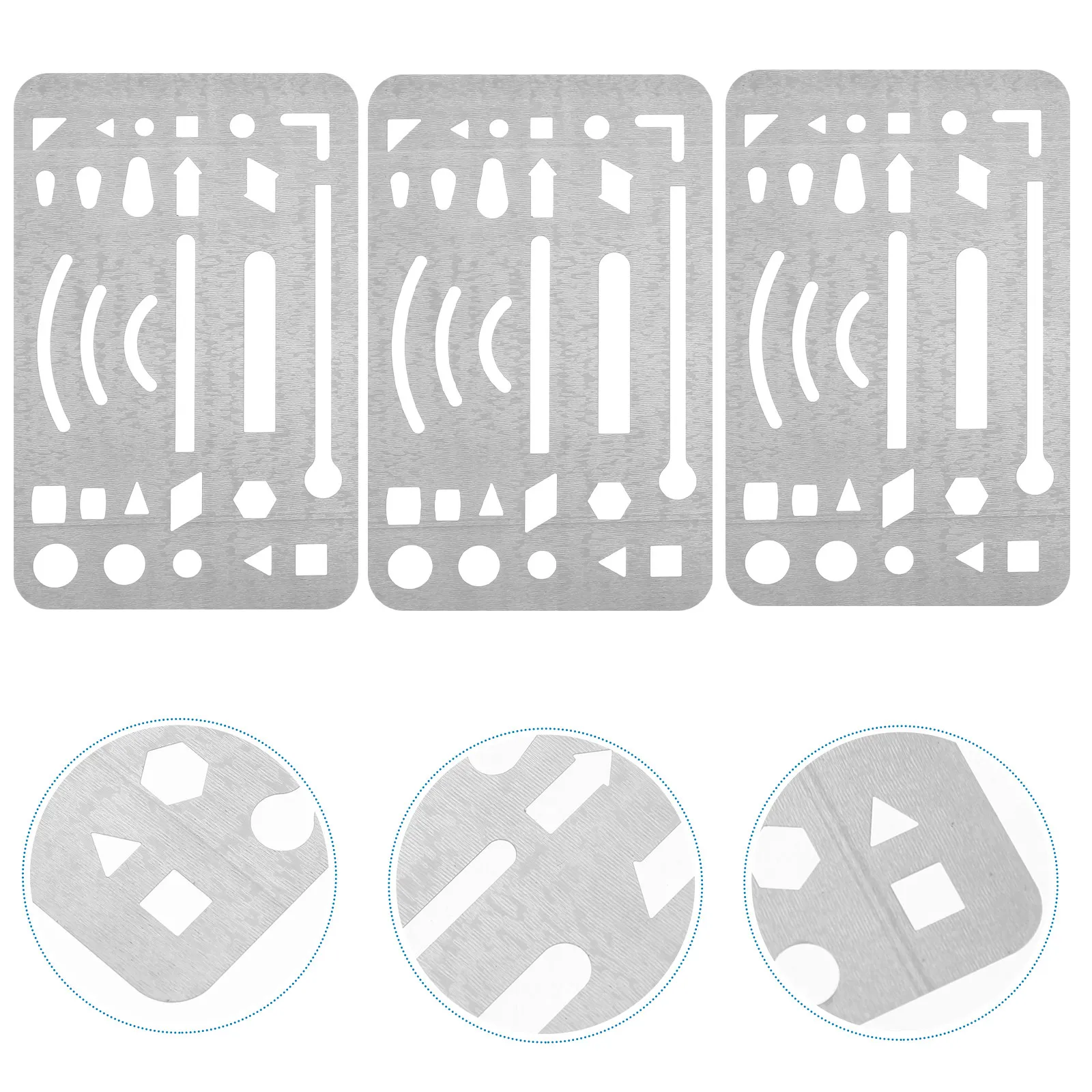 6Pcs Stainless Steel Erasing Shield Template for Technical Drawing Precision Stencils Engineering School