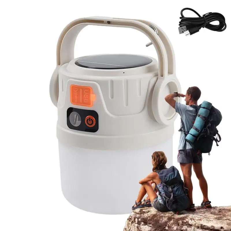 

Solar Powered Camping Lights Handheld Camping Lamp Electric Lantern Rechargeable For Hiking Cycling Portable Fishing Lamp
