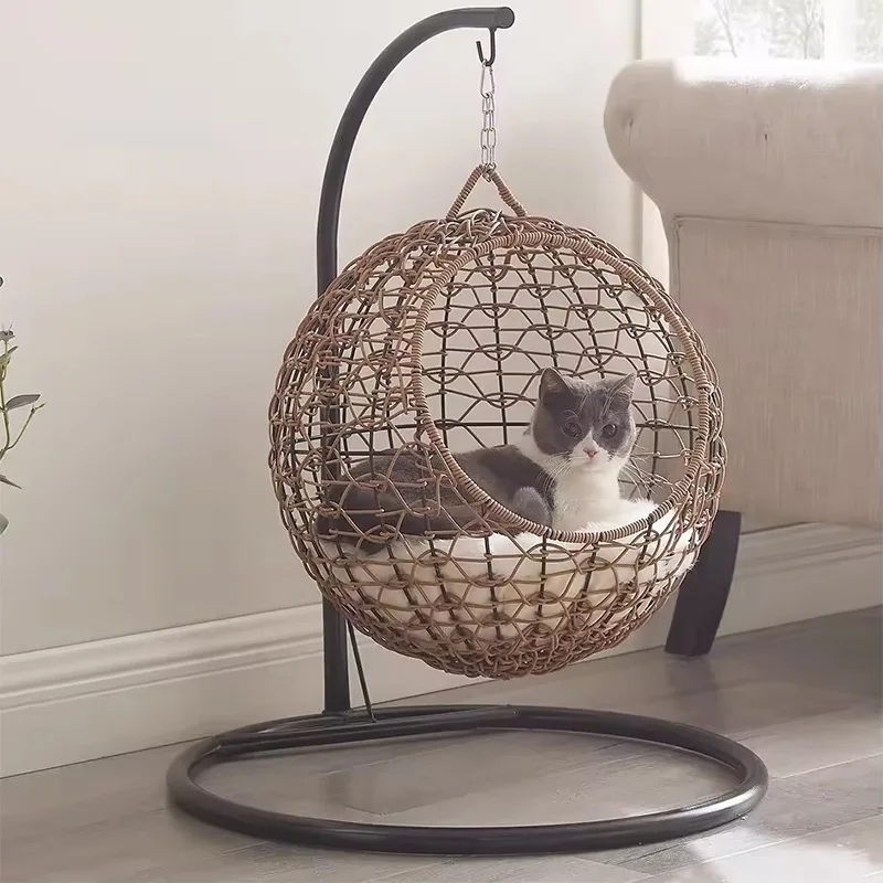 Imitation rattan cat litter universal in all seasons, semi-closed pet litter,  basket kennel, washable in summer