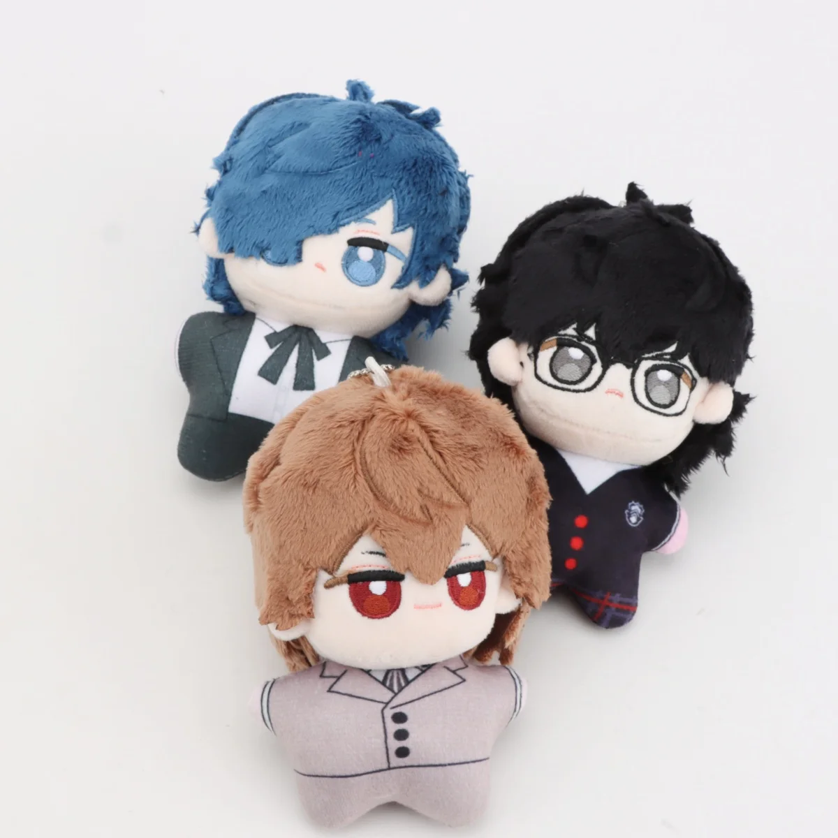 12cm Persona Amamiya Ren Yuuki Makoto Akechi Goro Anime Cosplay Plüsch Puppen Figur Anhänger Puppe Schlüsselbund Tasche Dekor Cartoon Geschenke