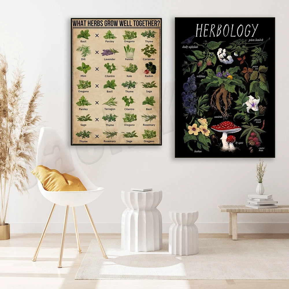 ハーブが一緒に成長するもの植物の魔法のポスター、ハーブ主義、 - Herbal Gardens Wellness のレビューと価格