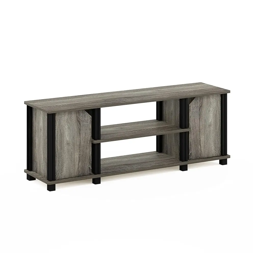

Brahms Tv Stand Entertainment Center With Shelves And Storage For Tv Size Up To 45 H, French Oak/Black