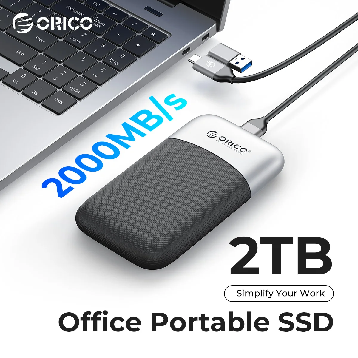 ORICO Taichi Portable SSD 2000MB/S External Solid State Drive 2TB 1TB 512GB USB 3.2 Gen2 Type- C PSSD for HUAWEI MateBook Laptop