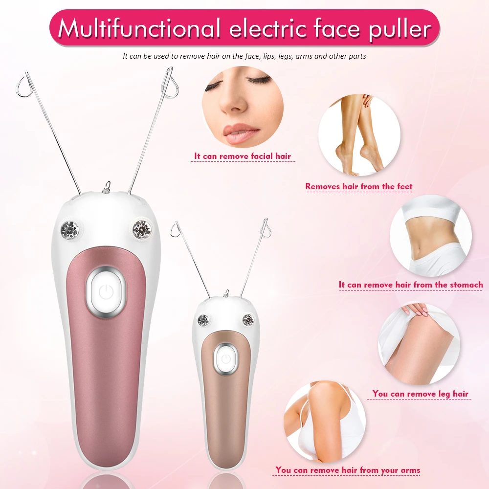 Electric Facial Hair Remover Female Body Leg Face Cotton Thread Epilator Shaver Mini Women Hair Removal Beauty Machine