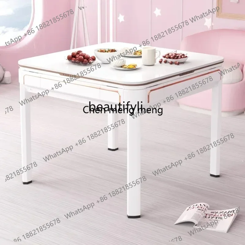 

LHX26 ss 26 Mahjong Machine Automatic Household Dining Table Dual-Use High-End New Multi-Functional Mahjong Table White Folding