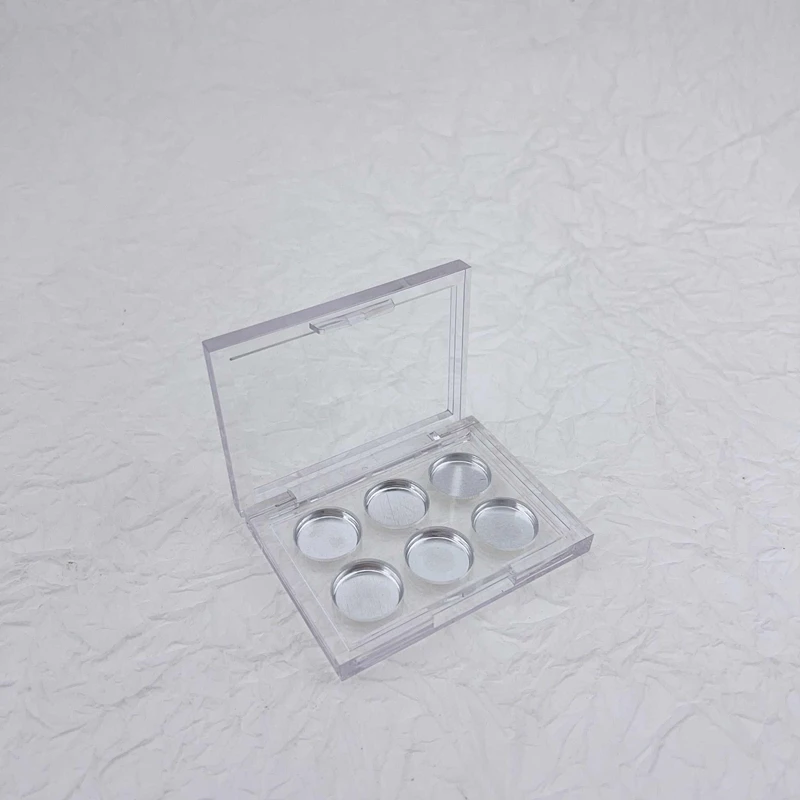 100pcs 6 Grids Empty Eyeshadow Dish DIY Sample Palette Eye Makeup Packaging Box for Beginners Eyeshadow Containers