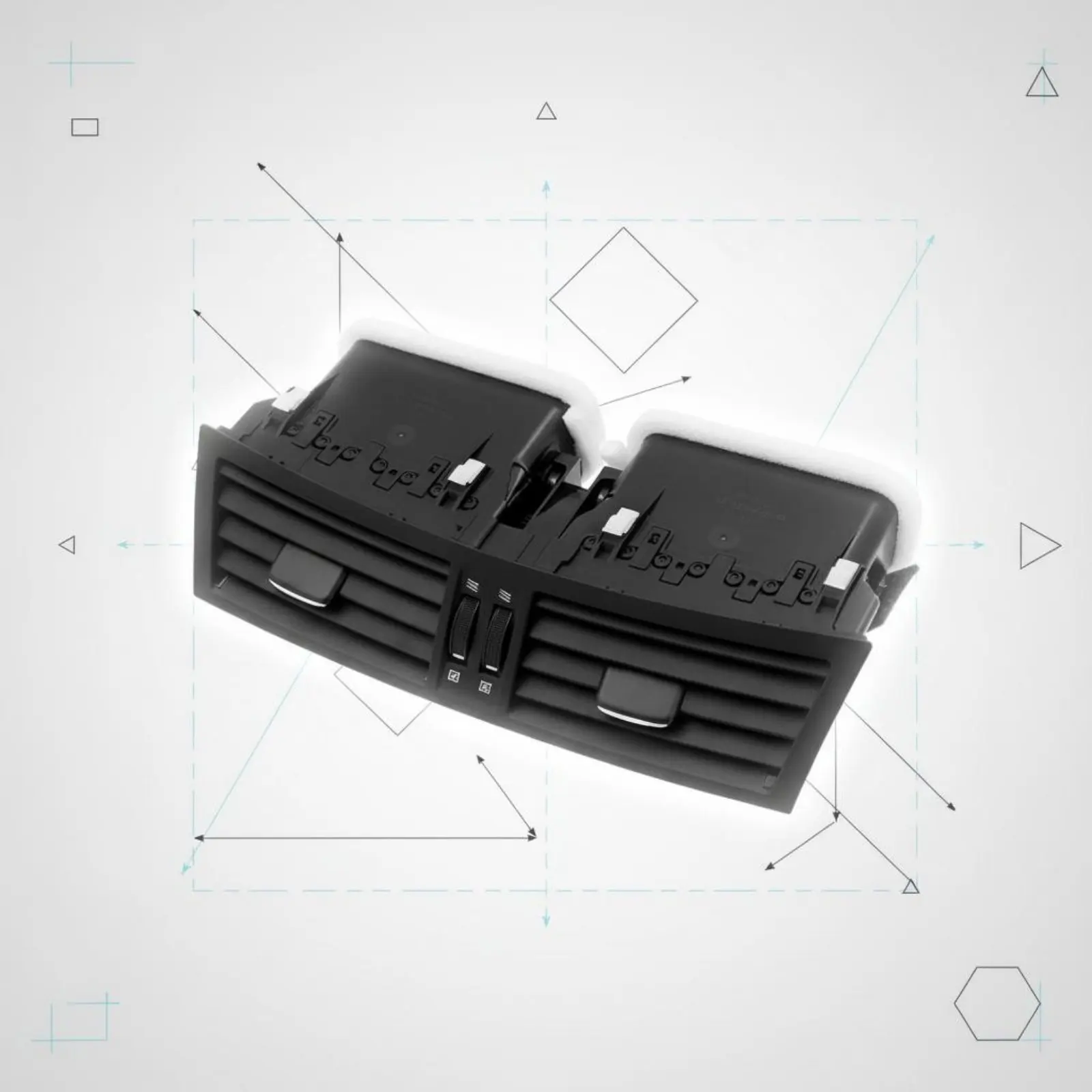

Middle Dashboard Air Outlet Louver Black Finish Middle Dash Air Vent Dashboard Vent Plug and Play Car Part Heat Resistant
