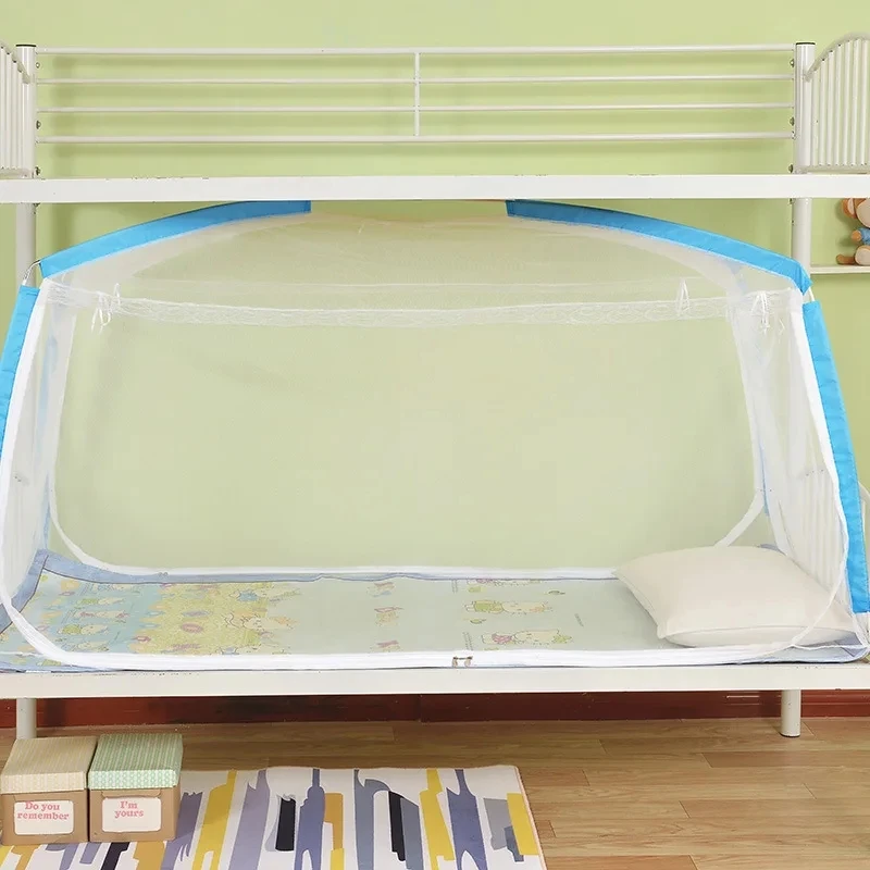 90x190CM Three Doors Student Bed Mosquito Net Dormitory Single Bed Mosquito Net Simple Style Home Children Yurt Mosquito Net