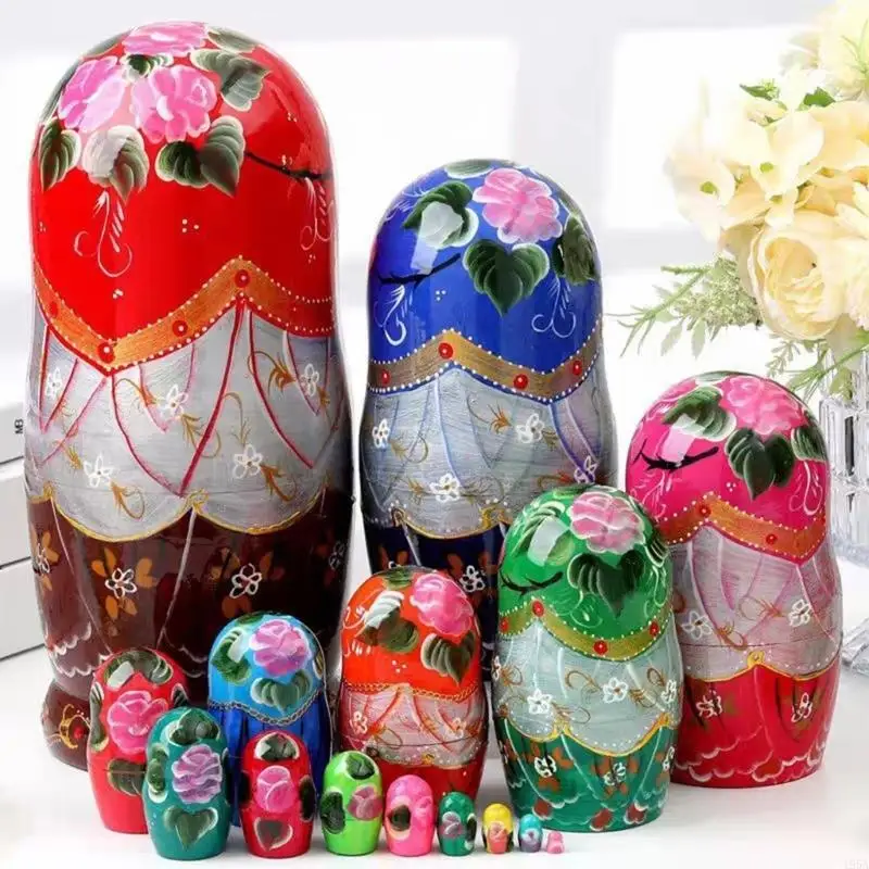 Unpainted Blank Wooden Russian Nesting Dolls DIY Matryoshka Dolls Birthday Gift 