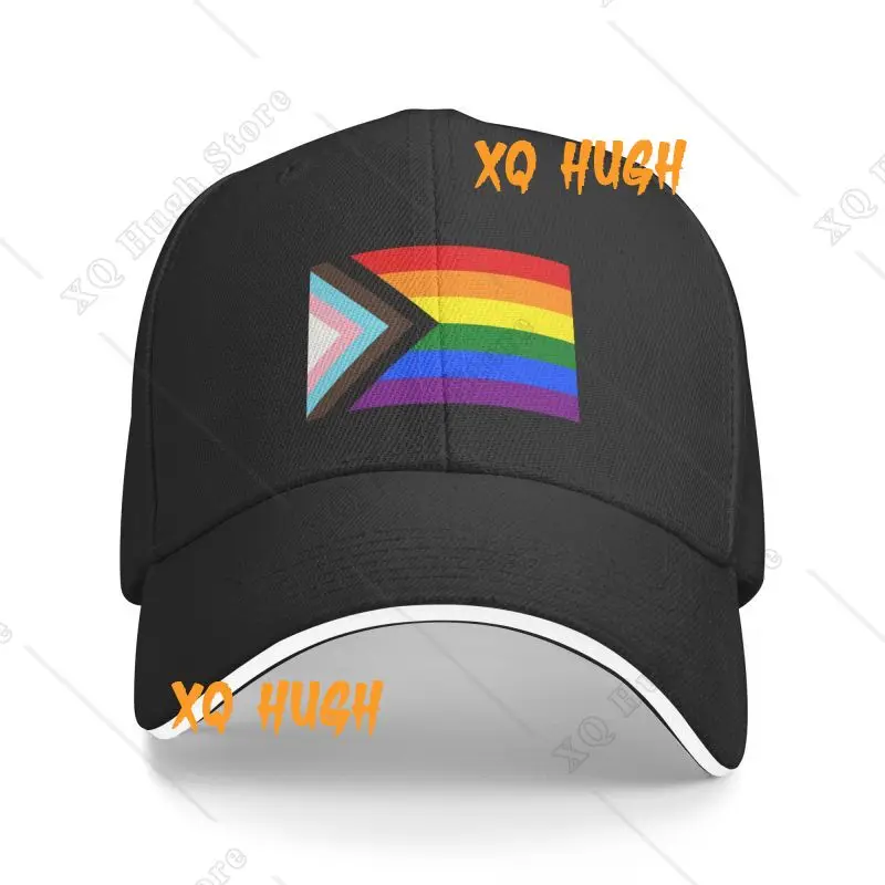 

Custom LGBT Progress Flag Baseball Cap Sun Protection Women Men's Adjustable Gay Pride Dad Hat Spring