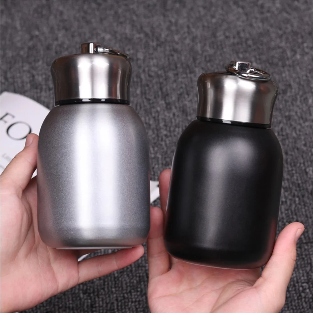 

Black Stainless Steel Thermal Insulated Cup Portable Mini Bottle Pot-Bellied Cup for Home Office Travel Outdoor