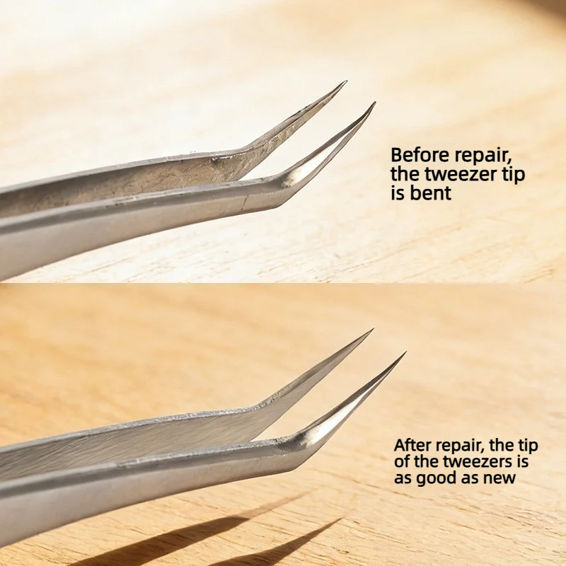 Tweezers Tip Sharpening and Repair Tool Tweezers Gap Correction and Blade Double-Sided Sharpening Eyelash Correction Tool