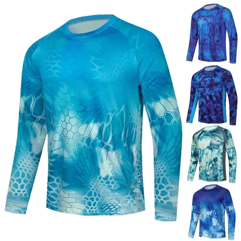 

Summer T-shirts Men's Anti-UV Skin Sun Protection Performance Shirts Gym Sports Casual Fishing Tee Tops