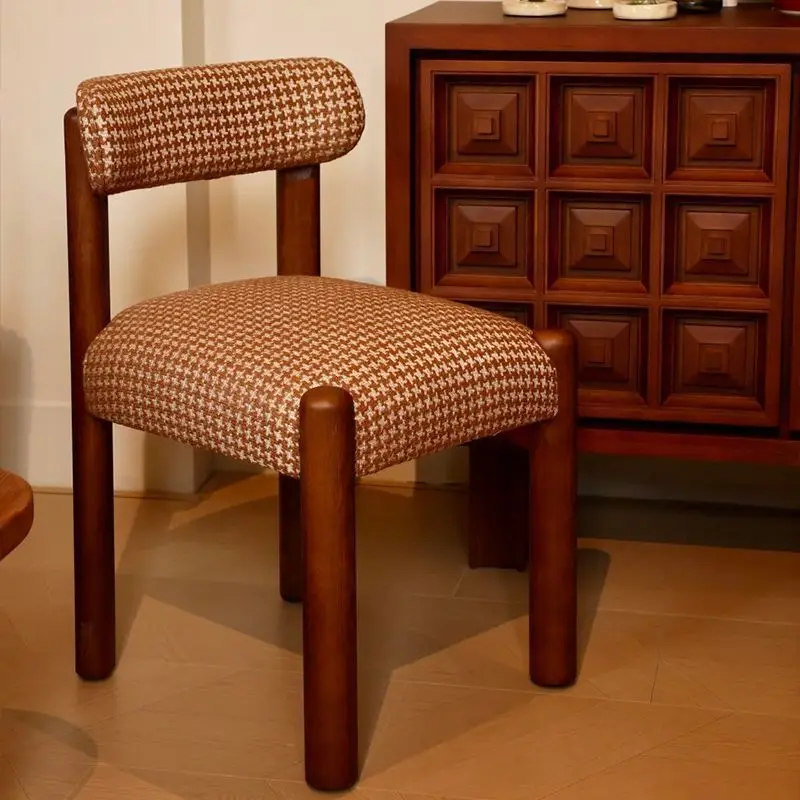 French Dining Chair Vintage Peter Makeup Home Lamb Fleece Backrest High-end Restaurant Minimalist