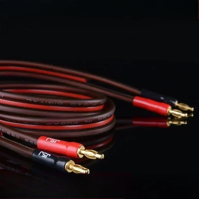Hi-end balanced Banana Copper Speaker Audio Cable Golden Plated Audiophile Line OFC Banana Cable 1m 2m 3m 5m High Quality