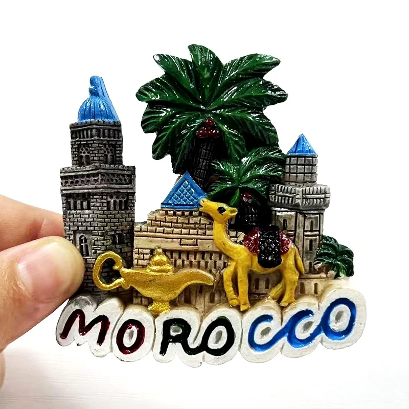 

Morocco Casablanca Building Landmark Magnetic Refrigerator Magnet Travel Souvenir Relief Magnetic Decoration