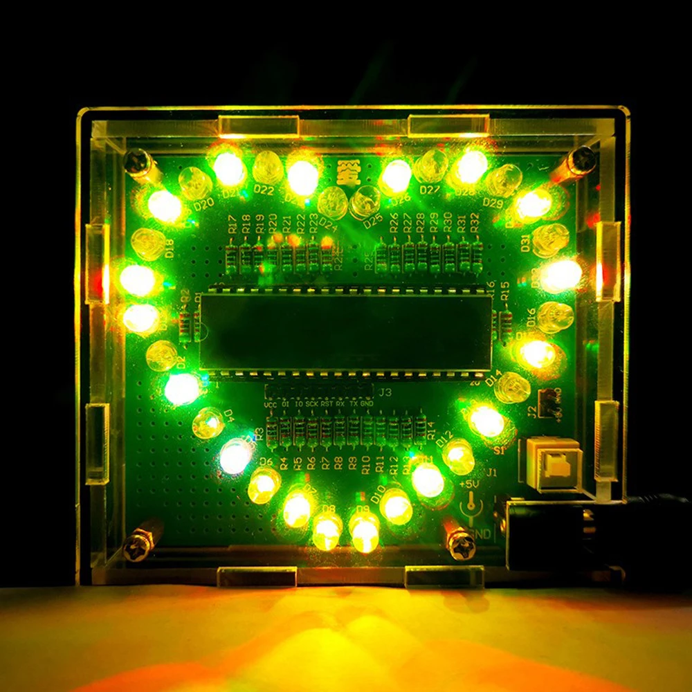DIY LED Electronic Kit Heart-shaped Love Flashing Light Component Soldering Project Practice Suite C51 Single-chip Microcomputer