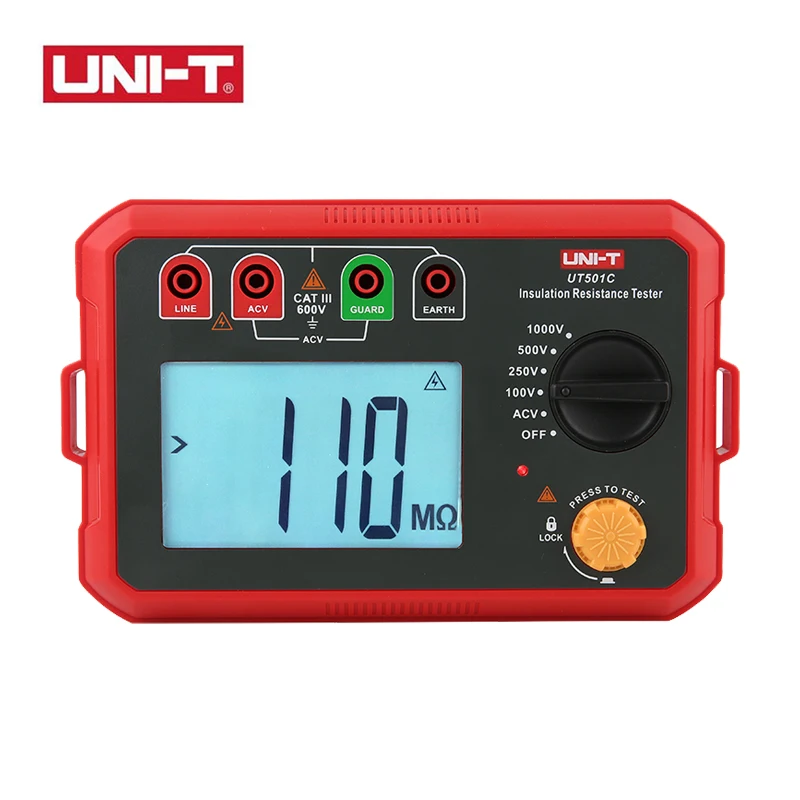UNI-T UT501 UT502 Insulation Resistance Tester Digital Ohmmeter Megohmmeter Professional Ohm Measurement Tester Voltmeter