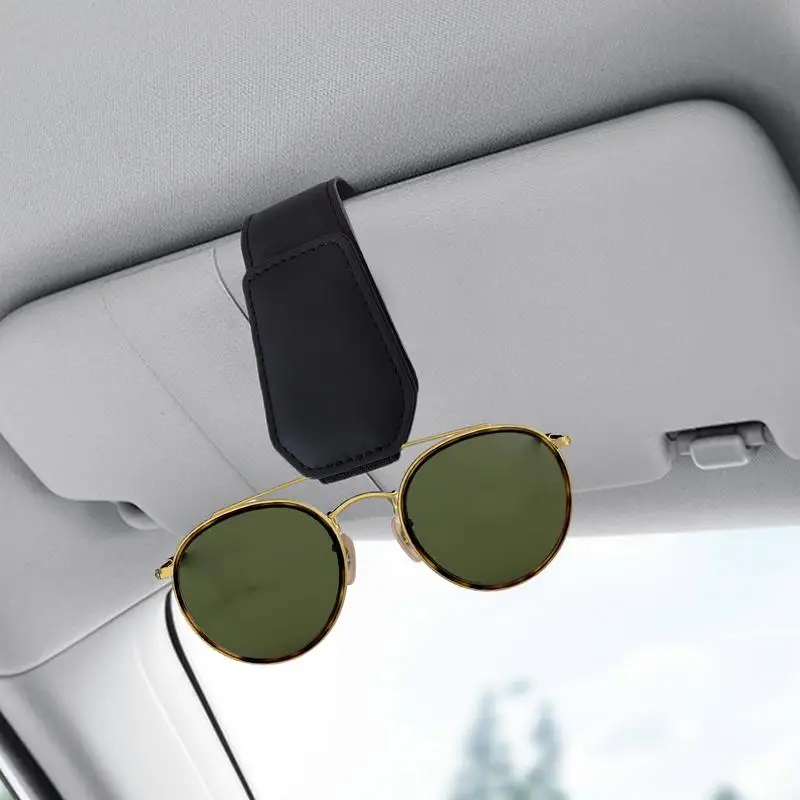 Car Glasses Holder sunglasses holder Eyeglass Hanger Clip suitable car sunshades magnetic leather sunglasses clip sunshade