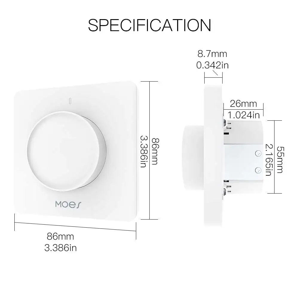 New ZigBee Smart Rotary Light Dimmer Switch Smart Life/Tuya APP Remote Control Works with Alexa Google Voice Assistants EU