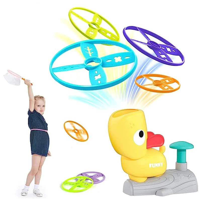 Air Rocket Launcher Toy Outdoor Soaring Rocket Flying Disc Flying Saucer Foot Launcher Kids Jump Sport Games Toys for Children