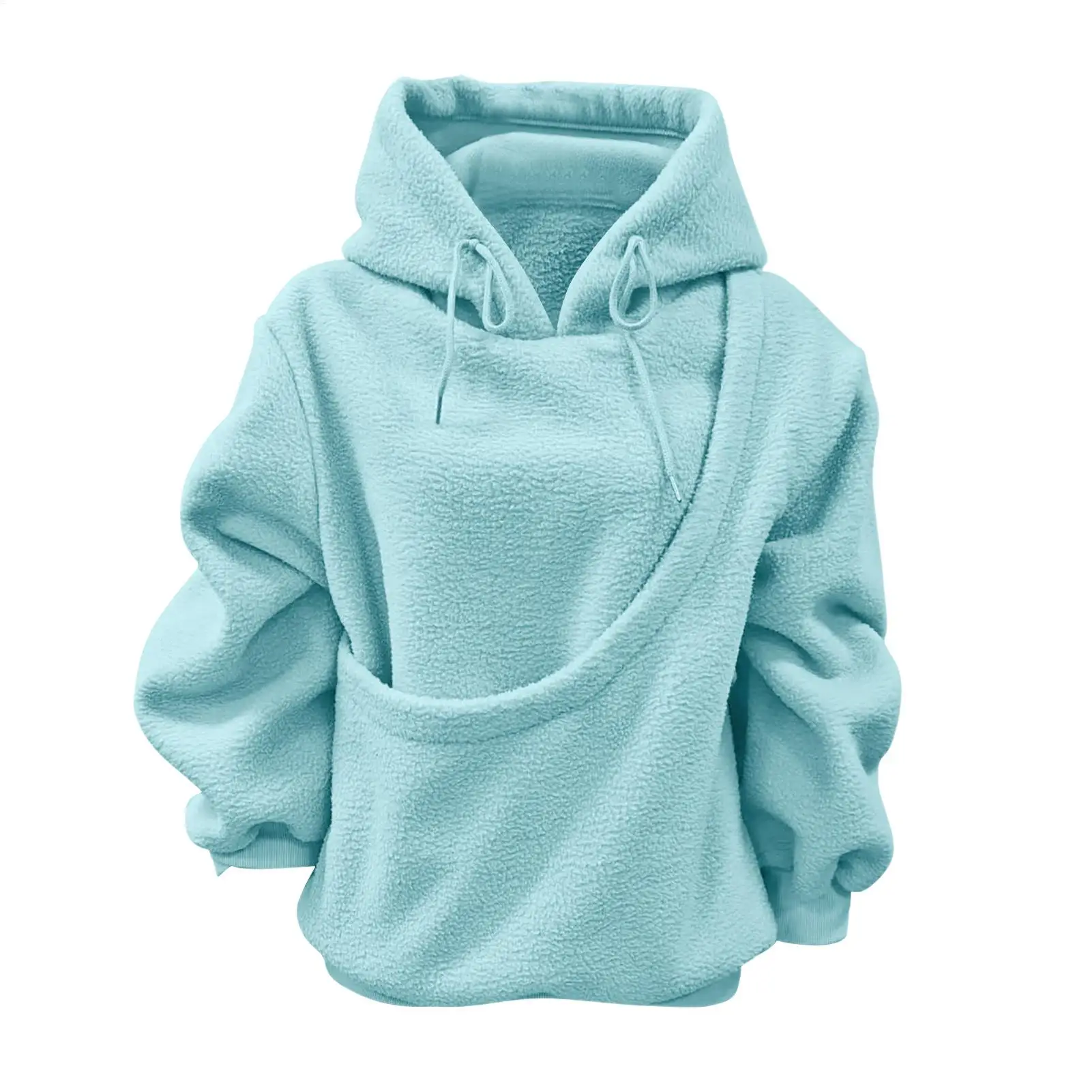 Hoodie With Cat Pouch Warm Lightweight Oversized Fleece Sweatshirt Women Winter Dog Carrier Sweat Shirt For Indoor Home Office