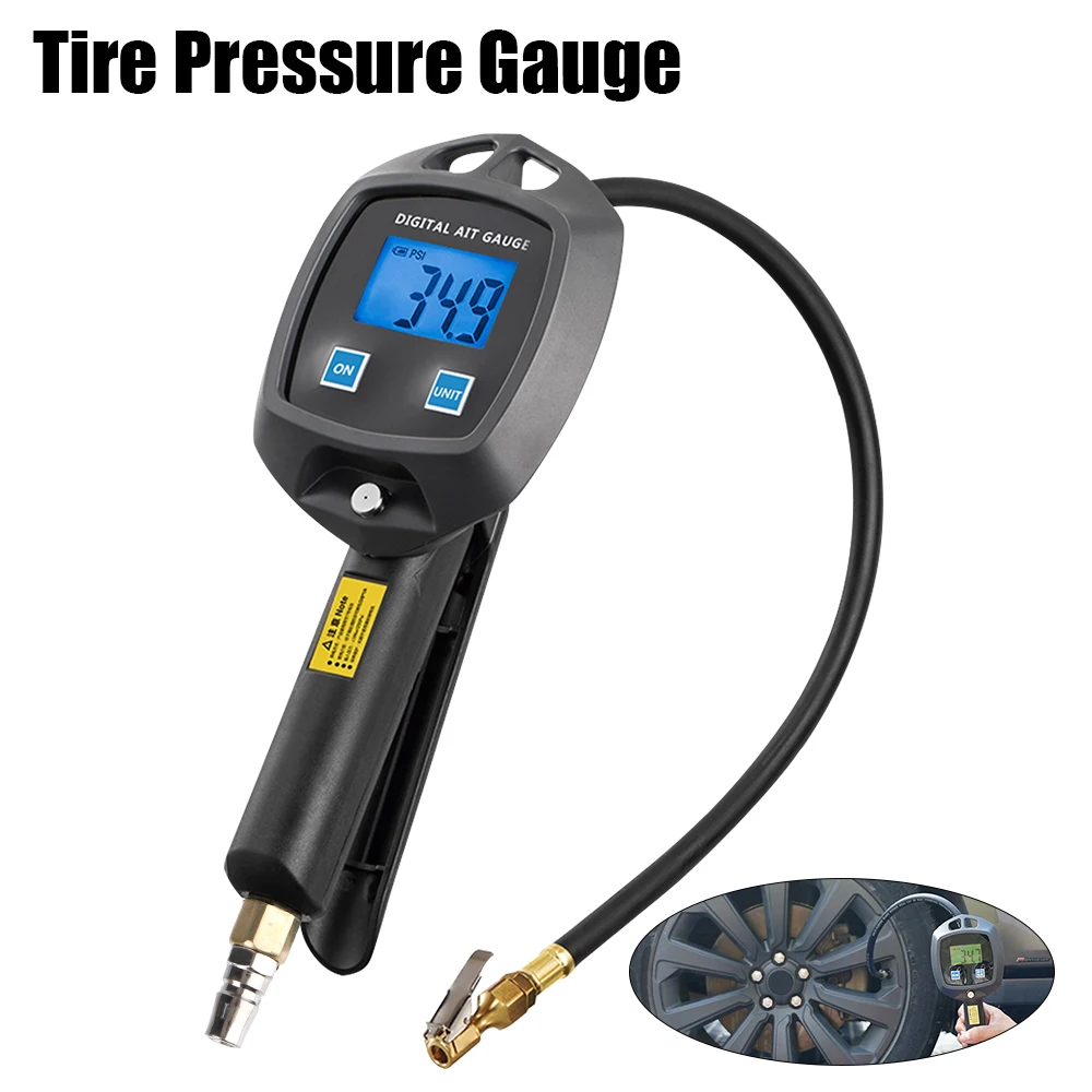 Car Tire Manometro Tire Pressure Gauge Digital Display 0-18Kg/cm2 0-1800KPA Universal High-precision Monitoring Inflation Gun