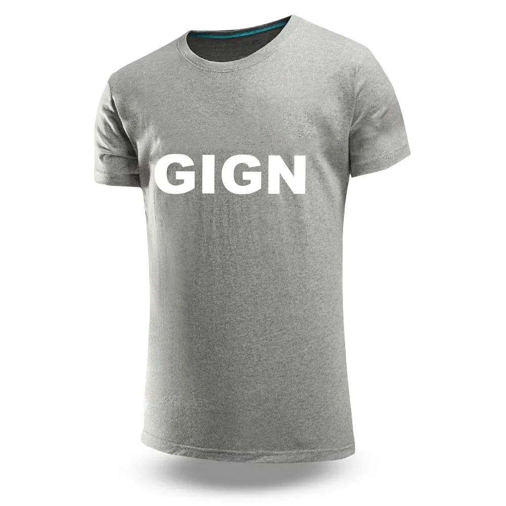 

2025 Summer Man's France Special Elite Forces GIGN Logo Print Comfortable Quick Drying Breathable Slim Short Sleeve T-shirt