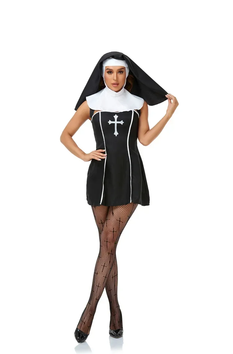 Costume de fête de pâques pour Halloween, Cosplay, nonne Sexy pour adulte, jeu de rôle sur scène, robe de soirée fantaisie