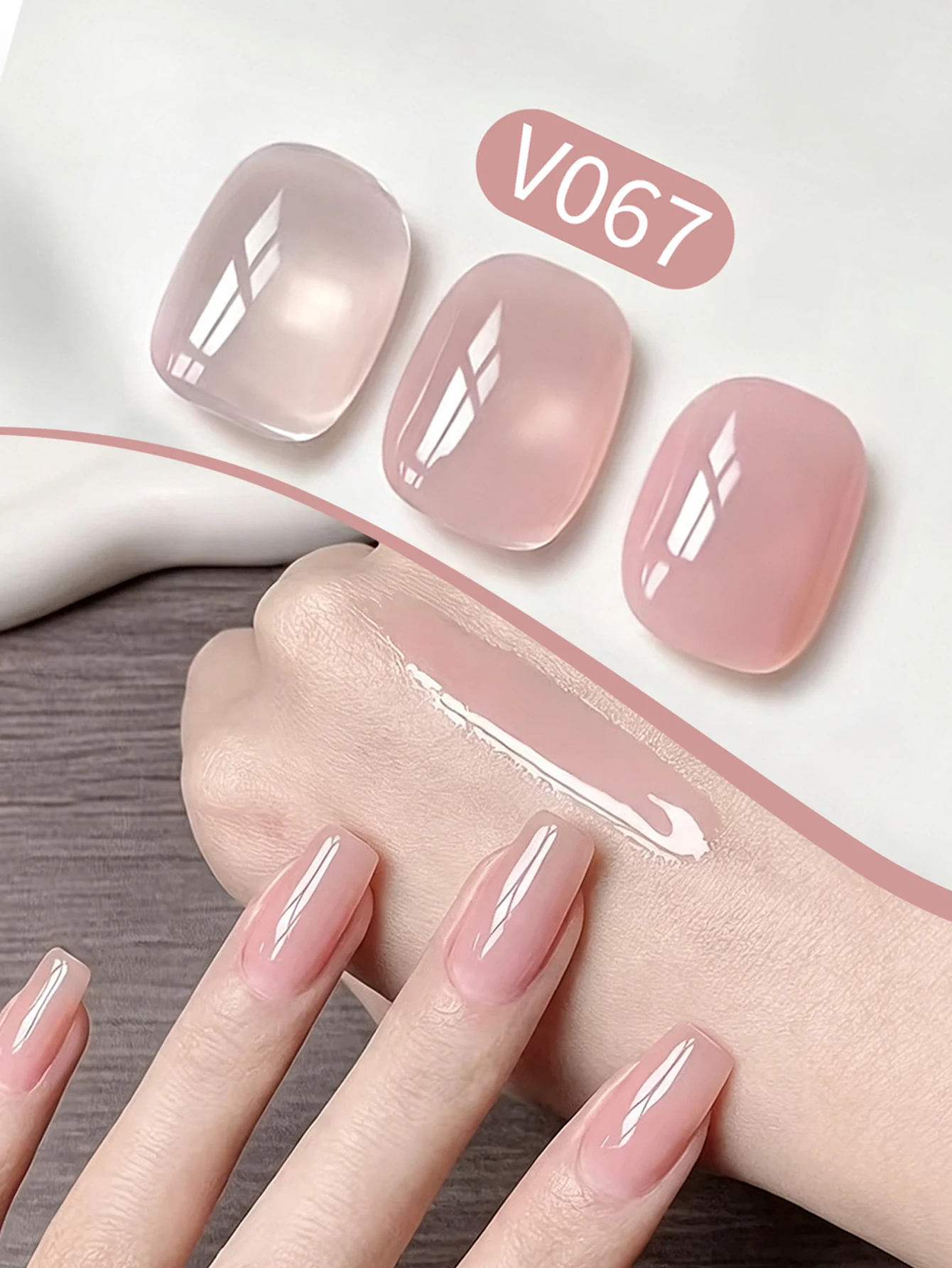 1pc 15ml Light Pink Gel Nail Polish Starter Pure Soak Off No Wipe Nail Gel Polish Suitable For All Seasons