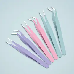 Stainless Steel Tweezers Jewelry Making Tools DIY Epoxy Resin Mold Tools Color Tweezers Kits Handmade Jewelry Accessories