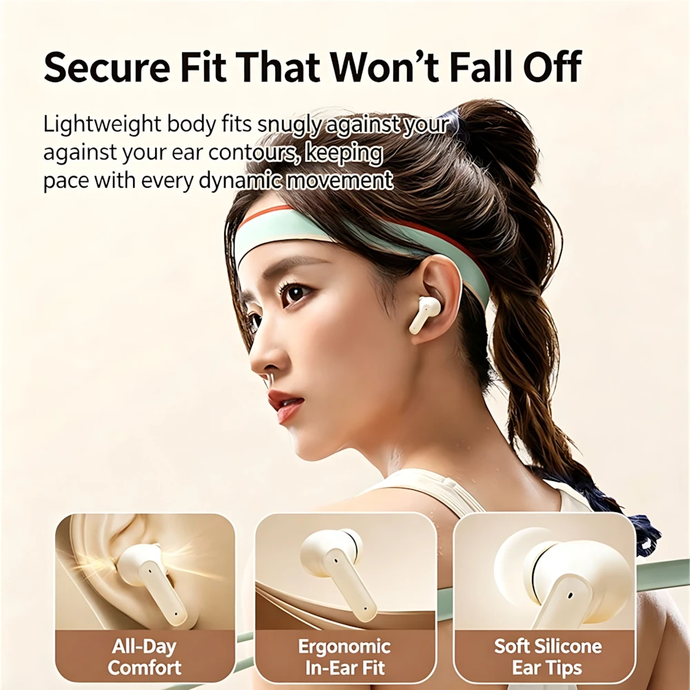 True wireless Bluetooth Noise Reduction Headphones HiFi Stereo Sound Quality HD Calling Game Low Delay Portable Music Earphones