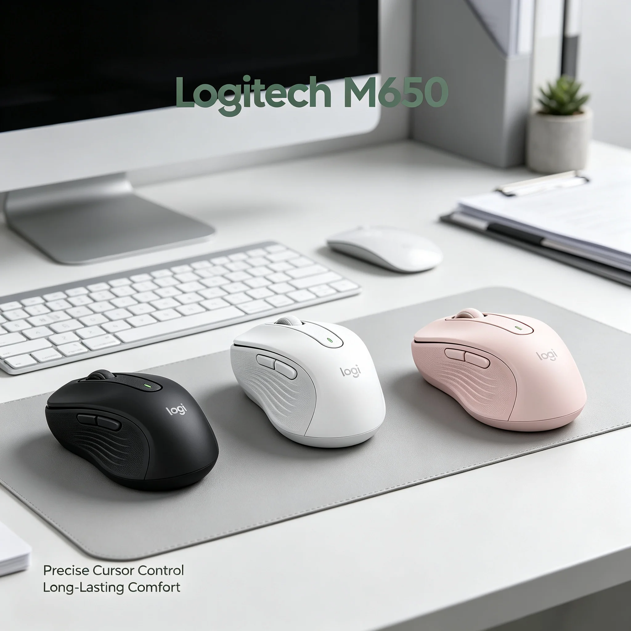 Logitech Signature M650 2-Year Battery Wireless Silent Mouse Compatible with PC Mac Chromebook