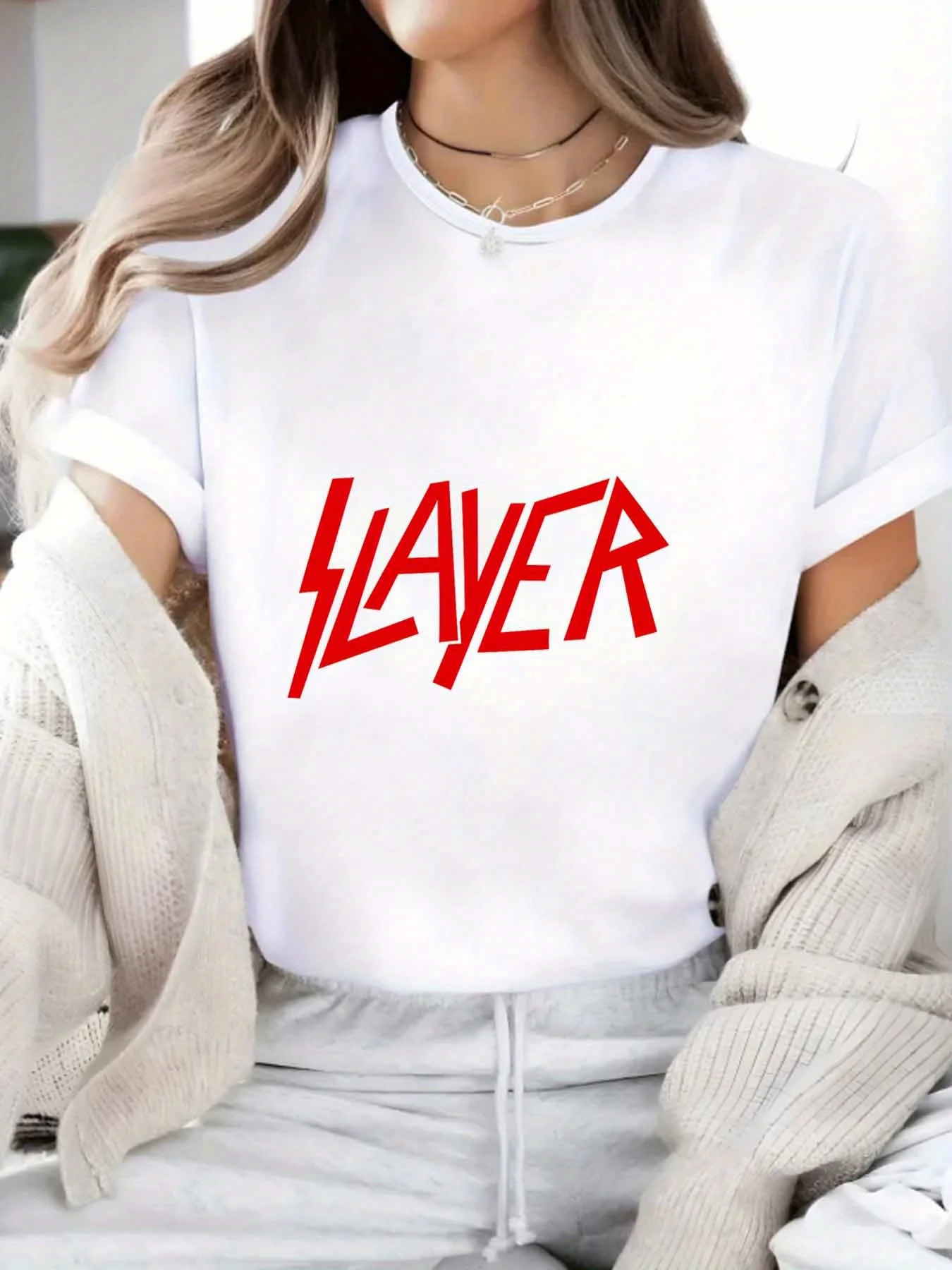 

【009027】Женская футболка больших размеров с круглым вырезом и короткими рукавами, эластичными половинными рукавами и модными принтами