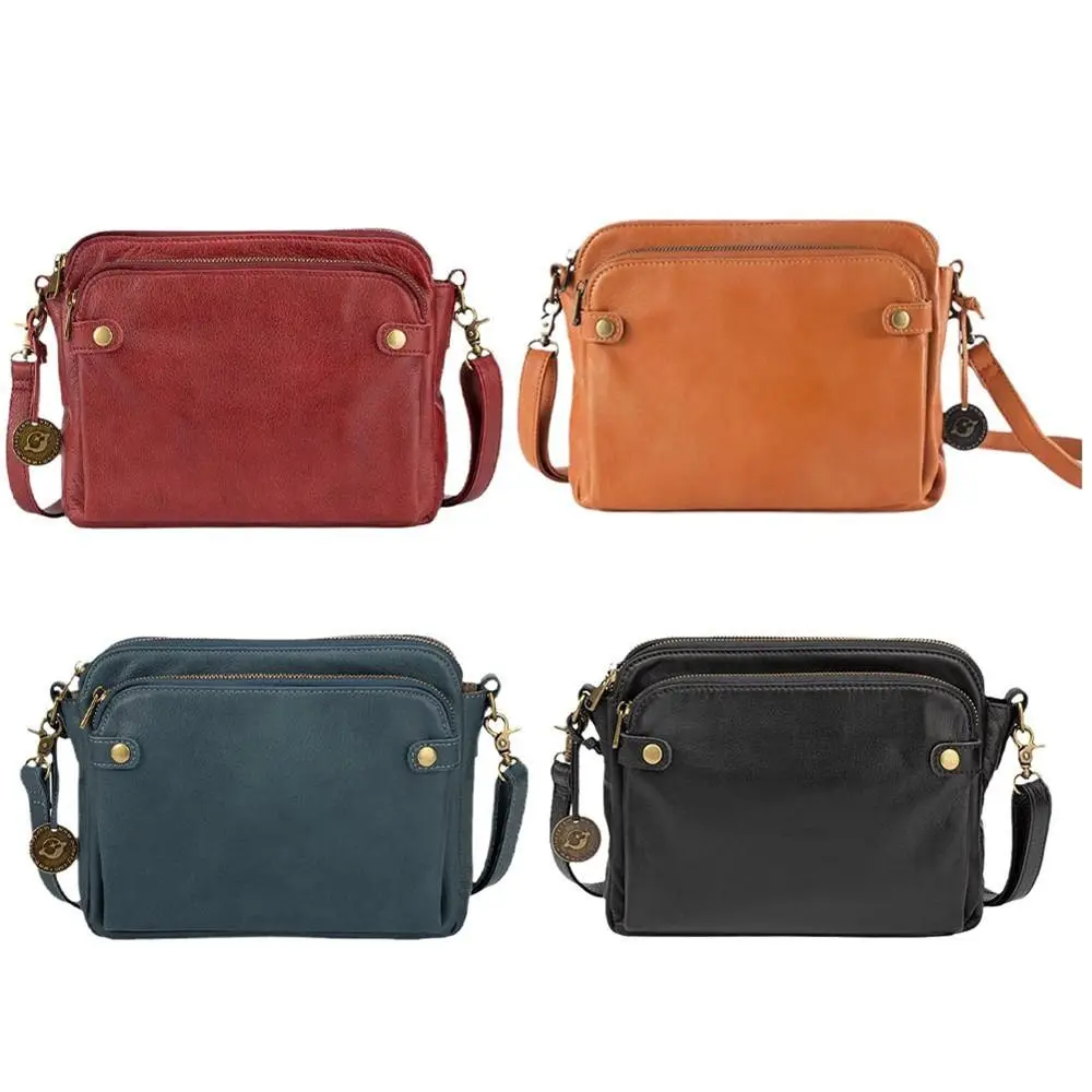 Three Layer Leather Crossbody Shoulder Ladies Zip Satchel Bag PU Leather Shoulder Bag  Purse Handbag Womens