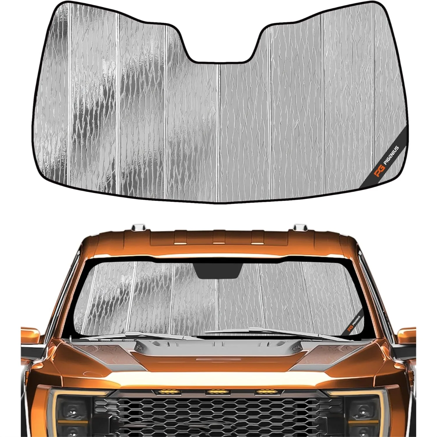 

Windshield Sun Shade for Ford F-150 2021-2026 Front Window Sunshade with Storage Bag