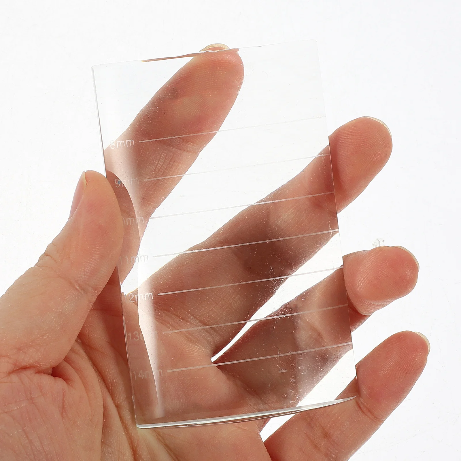 

Eyelash Separator Tool Clear Glass 8X5X1Cm Curved Long Interval Reusable Lash Extension Holder For Salon Use Eyelash