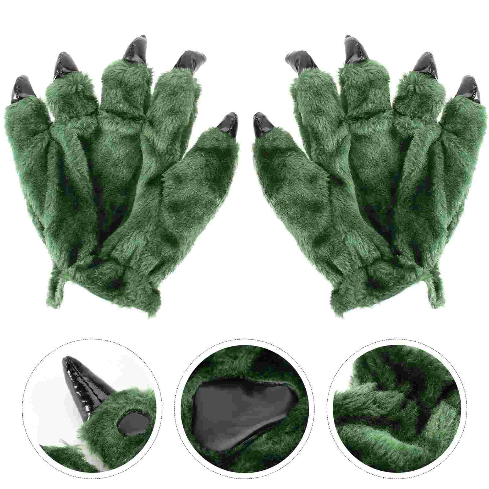 

Christmas Cotton Gloves Dinosaur Claw Thicken Creative Clown Costume Role-play Prop Paw Palm Cartoon