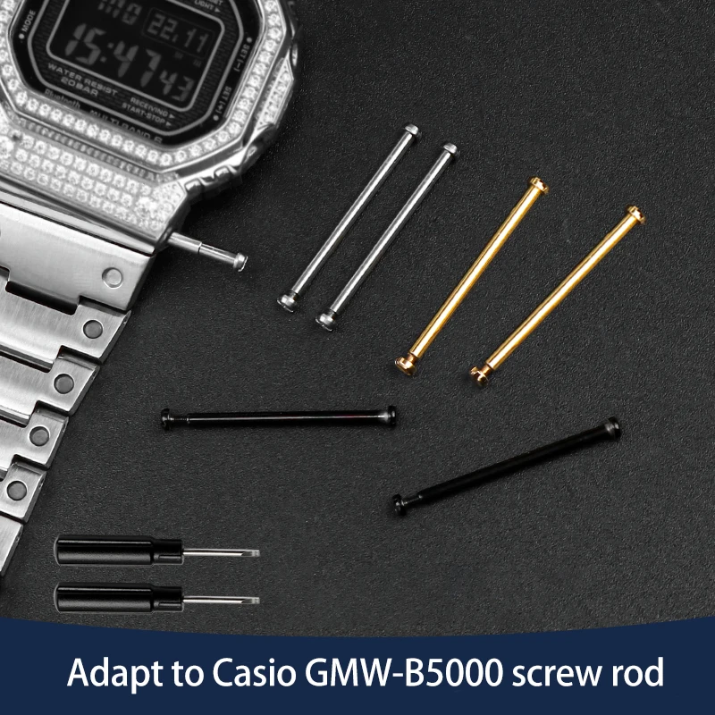 For Casio 35th Anniversary GMW-B5000 Small Square Men's lead screw Watch Accessories Screw Connecting Rod Watch band Black Screw