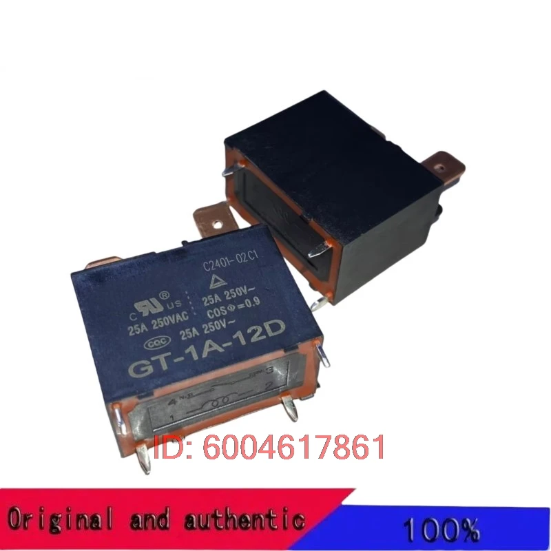 

10-20-50 шт. Новое реле для кондиционера и водонагревателя V-типа GT-1A-12D GT1A12D 12V 12VDC DC12V 25A 250V 4PIN