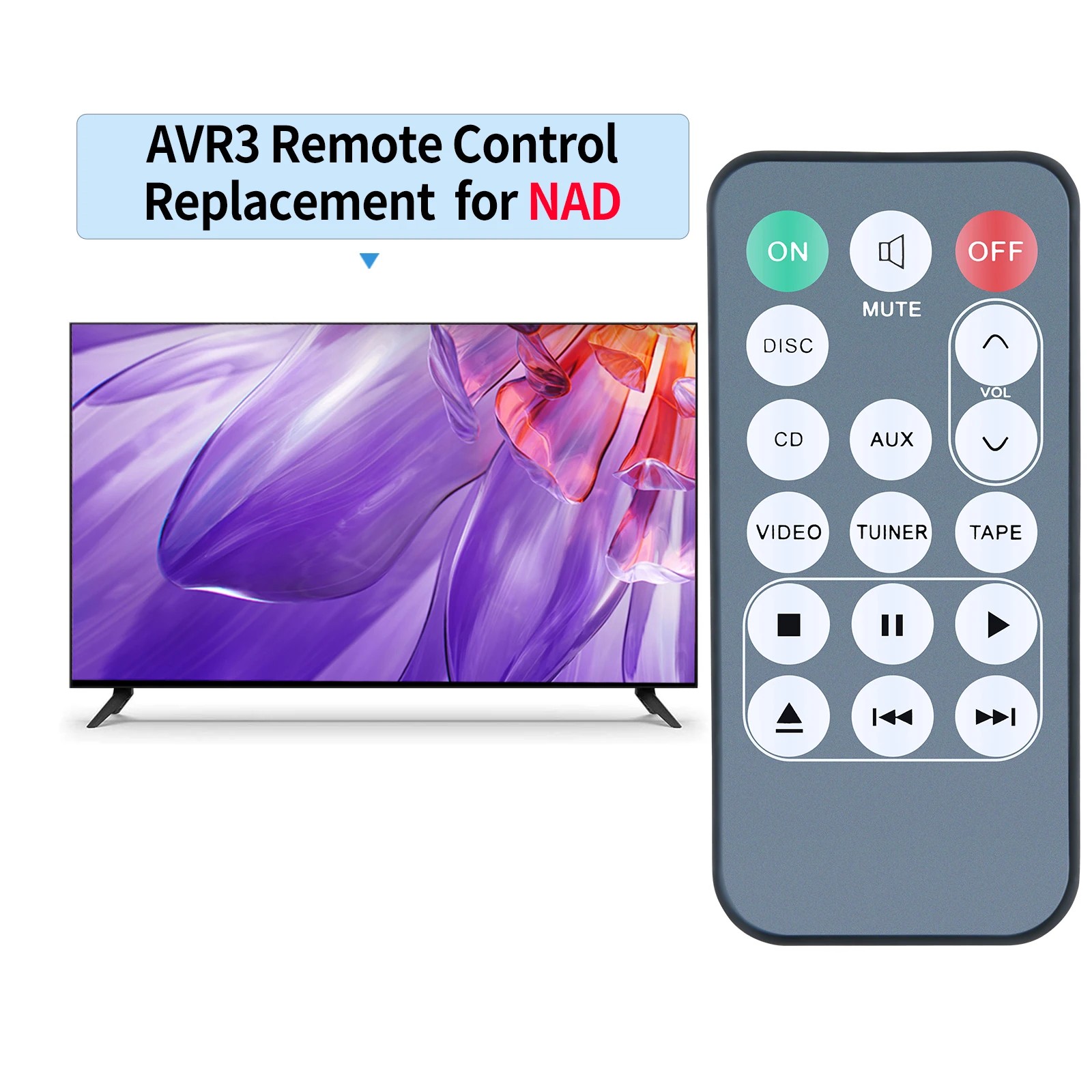 Controle remoto básico para NAD, amplificador integrado, AV, A, V receptor, SR5, SR-5, C352, C320BEE, C372, C720BEE, C325BEE, C162, M3