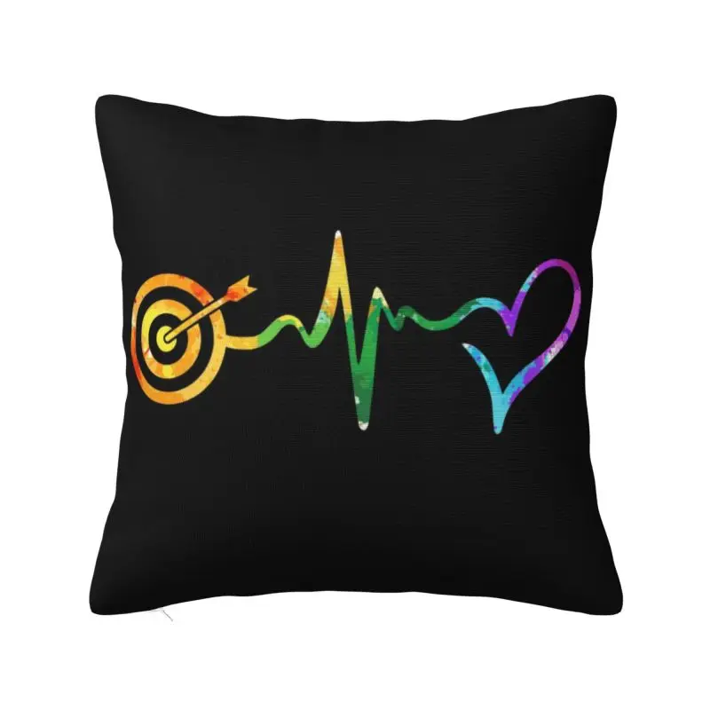 Archery Heartbeat Cushion Cover Archer Bow Hunting Sport Velvet Nordic Pillow Cases for Sofa Home Decor