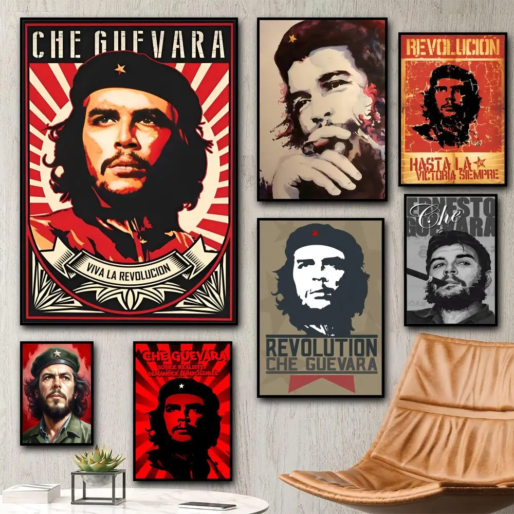 Celebrity Revolutionary hero Che Guevara Painting Calligraphy HD Canvas Poster living room bedroom bar aesthetic decoration