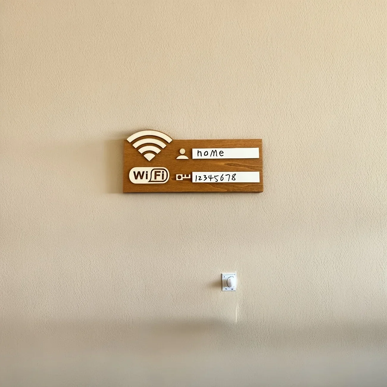 1 Stück Rustikales Holz-WLAN-Passwort-Schild, Vintage Wandmontiertes Drahtloses Netzwerk-Indikator-Schild, Multifunktionales Wohndekor-Accessoire – Detail 6