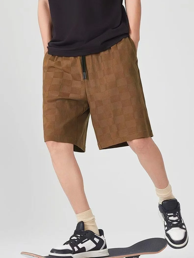 Men's Casual Beach Shorts 2025 Summer New Fashion Thin Loose Sports Five-Point Pants Short Pants Trendy Straight Leg Elastic ...