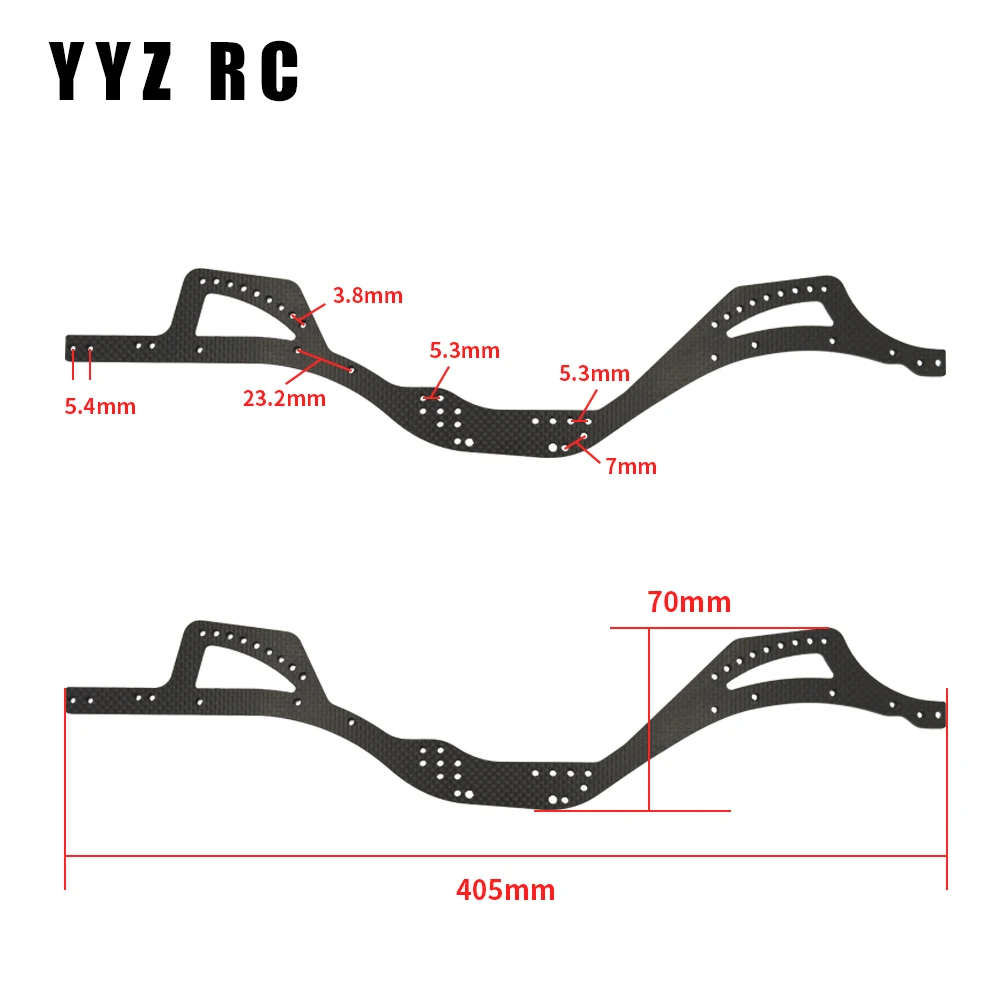 Carbon Fiber Chassis Side Plates Metal For Axial Scx10 Pro Upgrade Parts Remote Control Rc Crawler Car Accessories 1/10 Scale